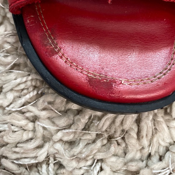 Liz Claiborne Sandals Flex red leather slip on casual beach summer comfort comfy - Picture 7 of 11